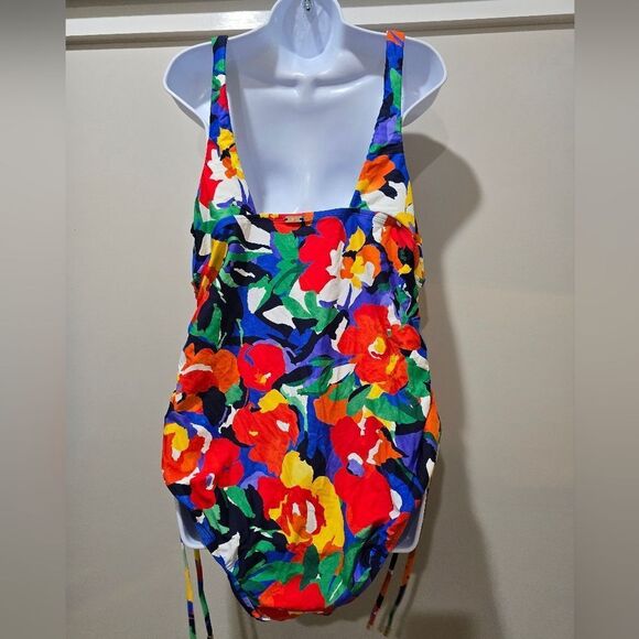 Lauren Ralph Lauren Plus Size Side-Shirred One-Piece Swimsuit NWT Size 22W - Picture 4 of 5